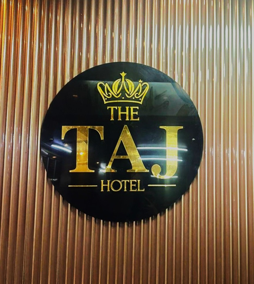 The Taj Hotel logo — freelance restaurant branding